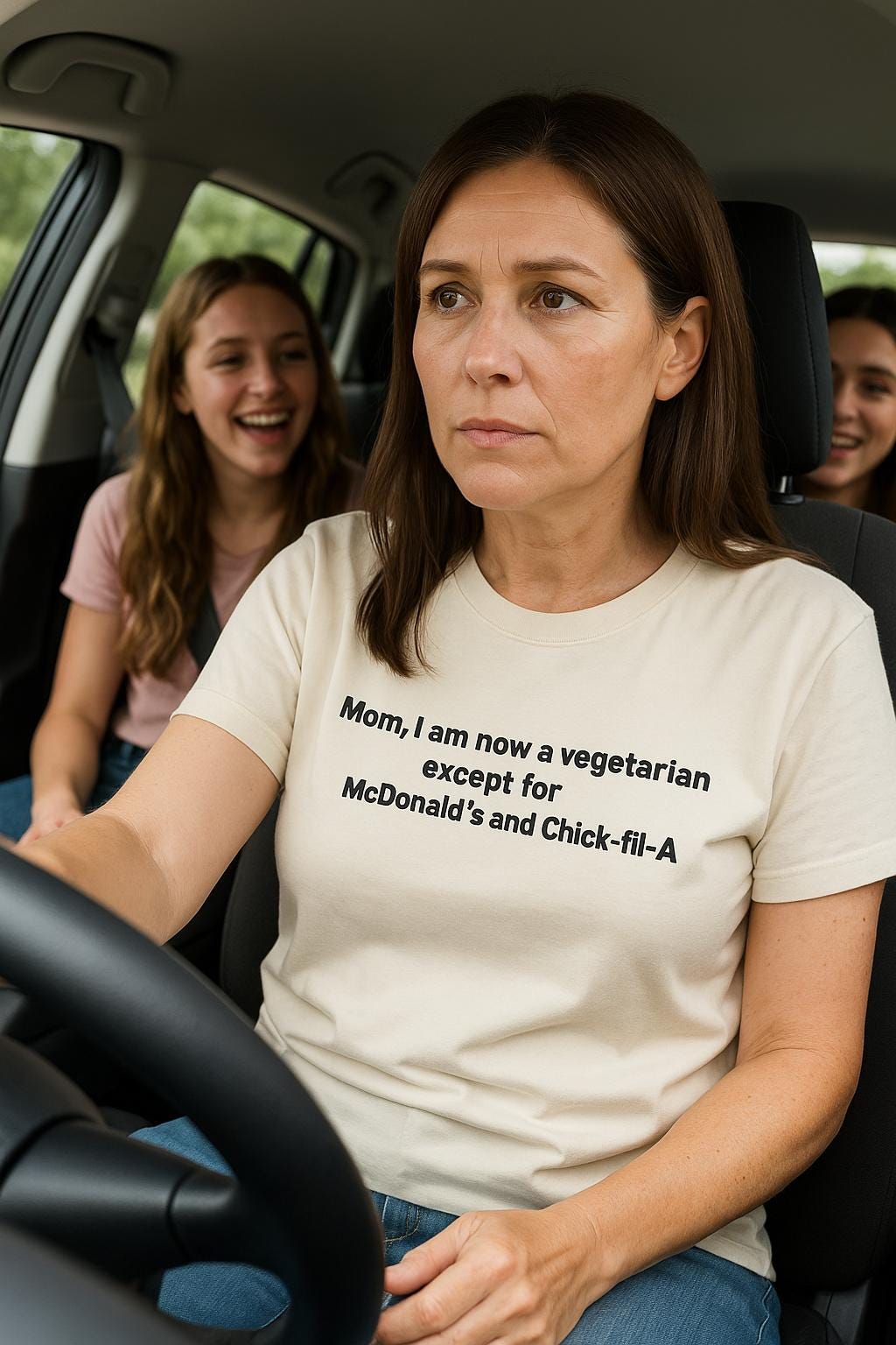 Funny Mom Vegetarian T-Shirt: McDonald's & Chick-fil-A Humor