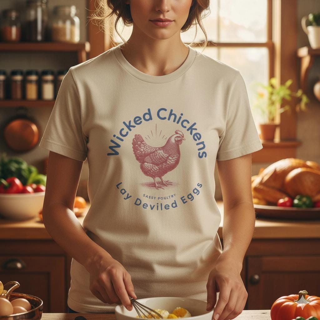 Wicked Chickens Lay Deviled Eggs T-shirt ~ funny chicken shirt, Funny farm shirt, chicken lady, farmer, chicken shirt, Chicken lover