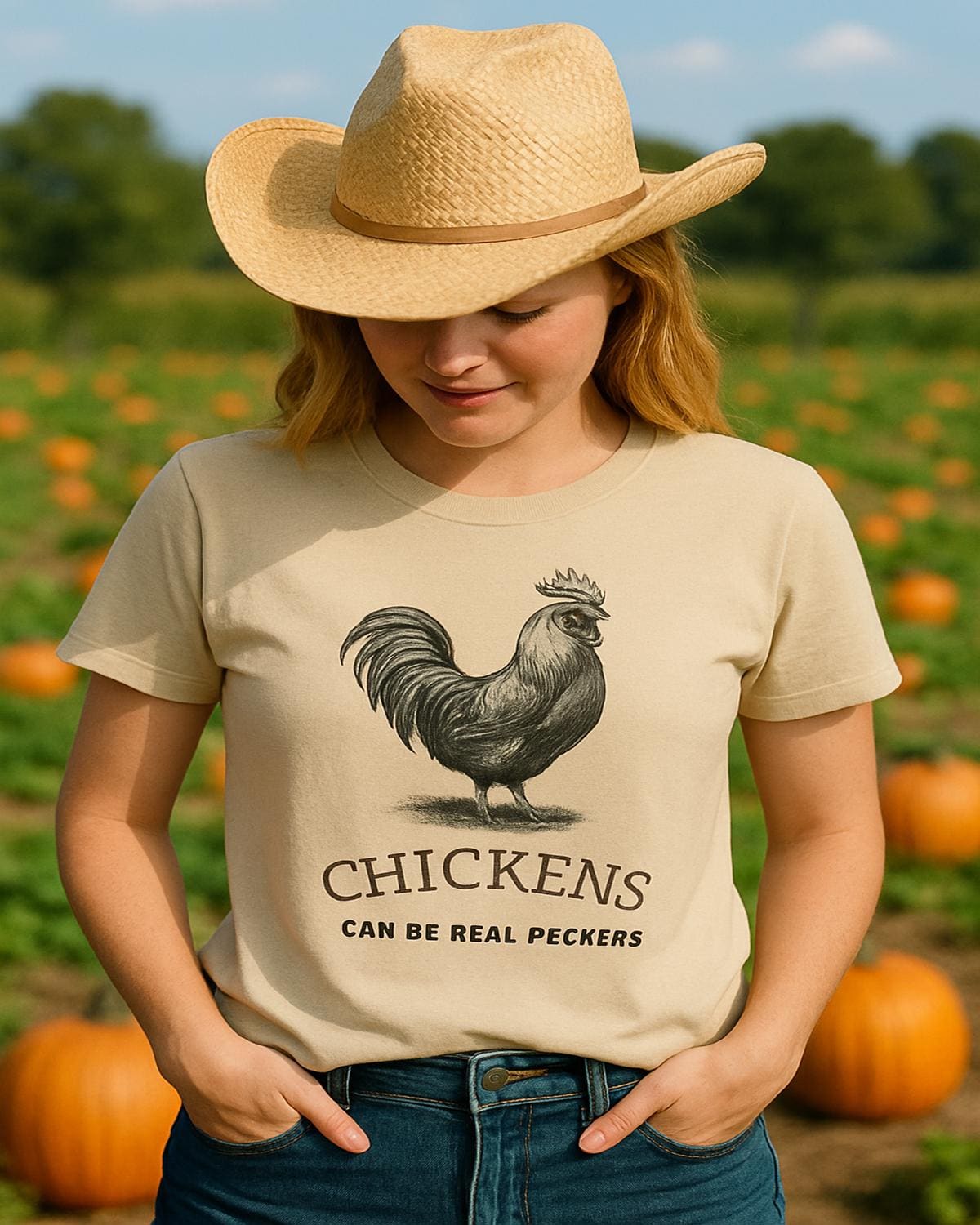 Chickens Can Be Real Peckers Unisex Heavy Cotton Tee, Funny Farm T-Shirt, Gift for Chicken Lovers, Animal Humor Tee, Chicken Tee