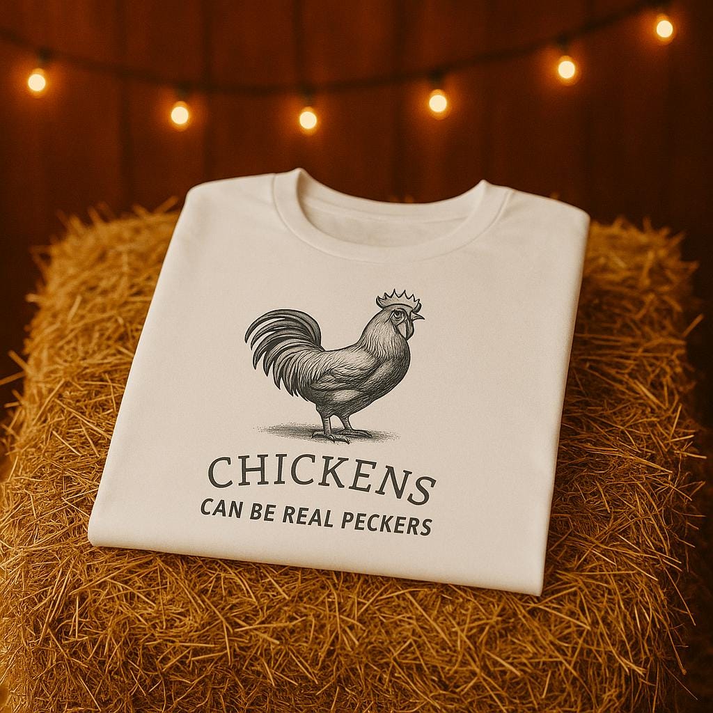 Chickens Can Be Real Peckers Unisex Heavy Cotton Tee, Funny Farm T-Shirt, Gift for Chicken Lovers, Animal Humor Tee, Chicken Tee