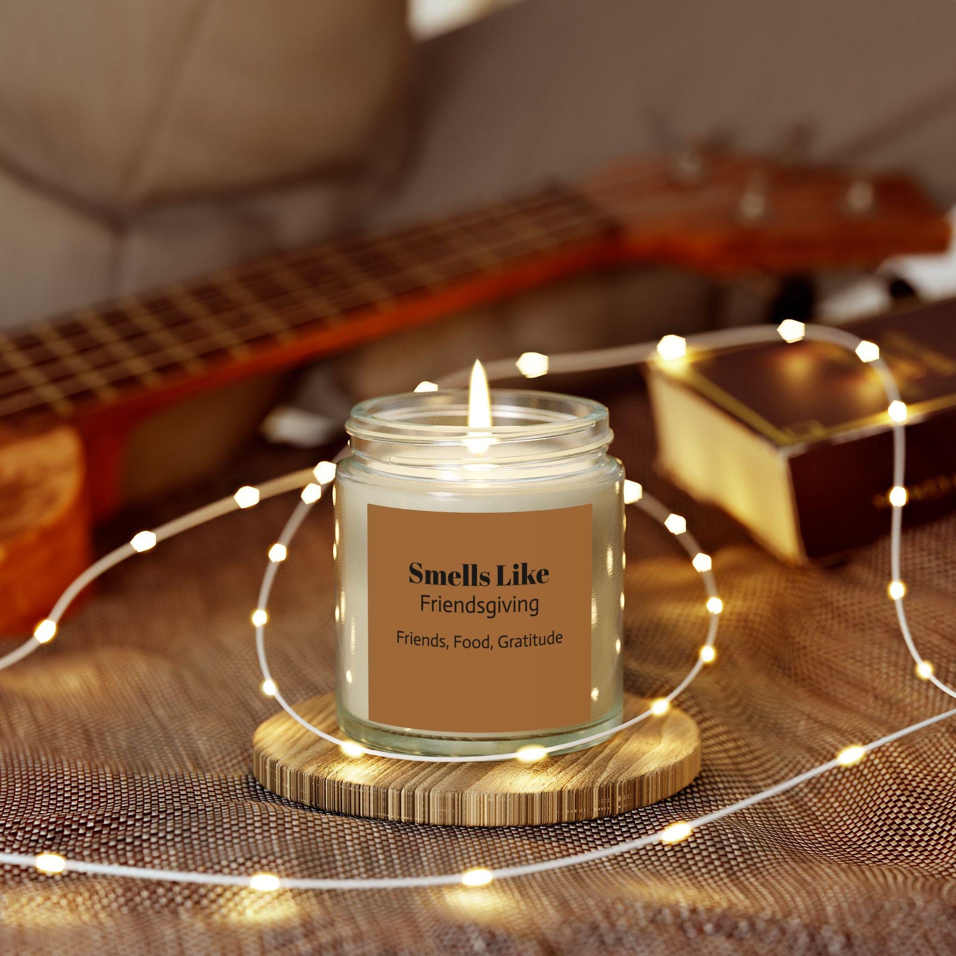 Friendsgiving Candle: Coconut Apricot Wax, Cozy Fall Scent