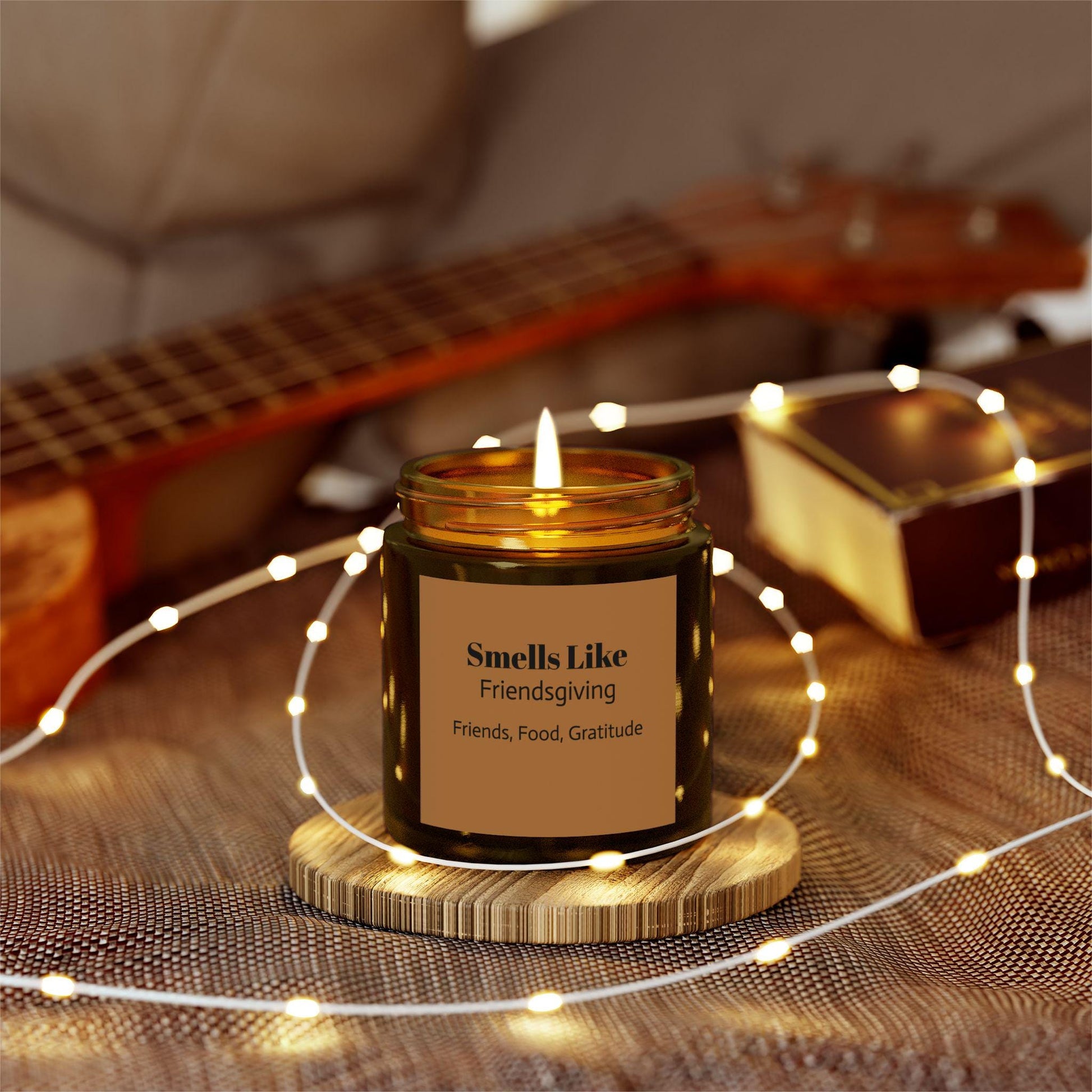 Friendsgiving Candle: Coconut Apricot Wax, Cozy Fall Scent