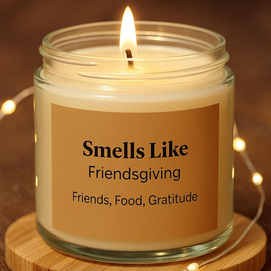 Friendsgiving Candle: Coconut Apricot Wax, Cozy Fall Scent