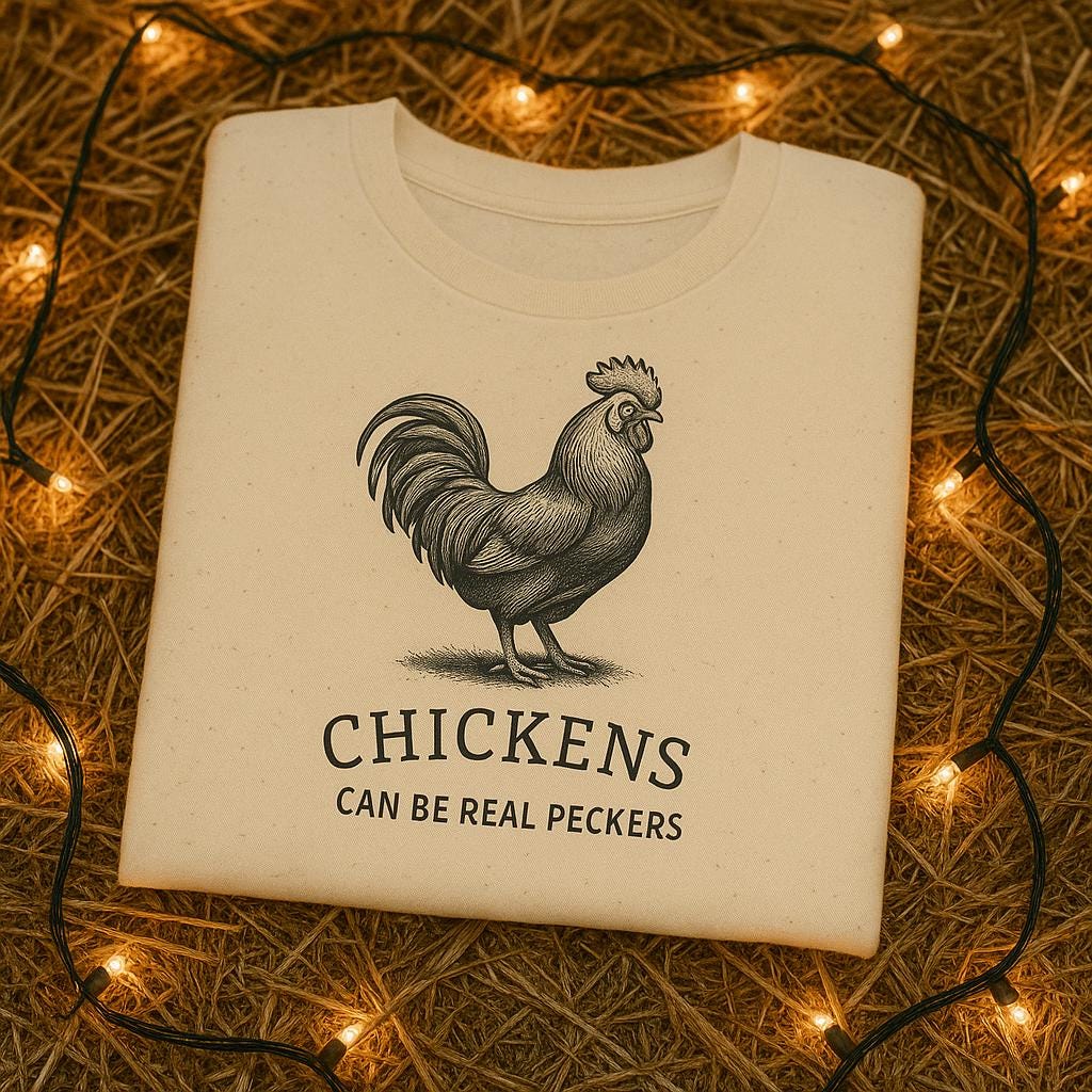 Chickens Can Be Real Peckers Unisex Heavy Cotton Tee, Funny Farm T-Shirt, Gift for Chicken Lovers, Animal Humor Tee, Chicken Tee