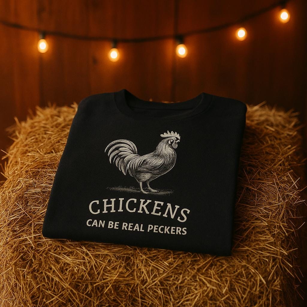 Chickens Can Be Real Peckers Unisex Heavy Cotton Tee, Funny Farm T-Shirt, Gift for Chicken Lovers, Animal Humor Tee, Chicken Tee
