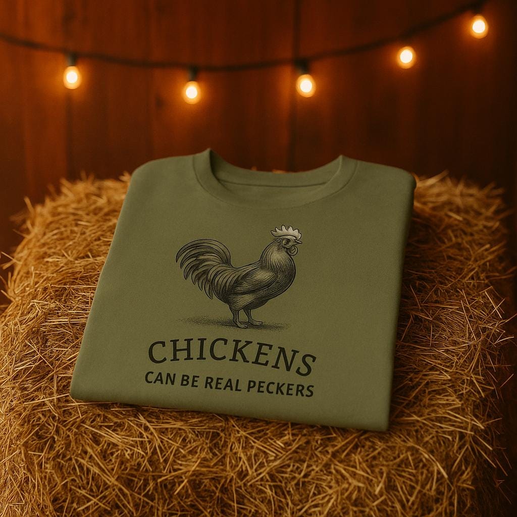Chickens Can Be Real Peckers Unisex Heavy Cotton Tee, Funny Farm T-Shirt, Gift for Chicken Lovers, Animal Humor Tee, Chicken Tee
